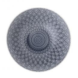 Grey Patterned Stoneware Bowl - Large