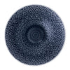 Dark Blue Patterned Stonewear Large Bowl